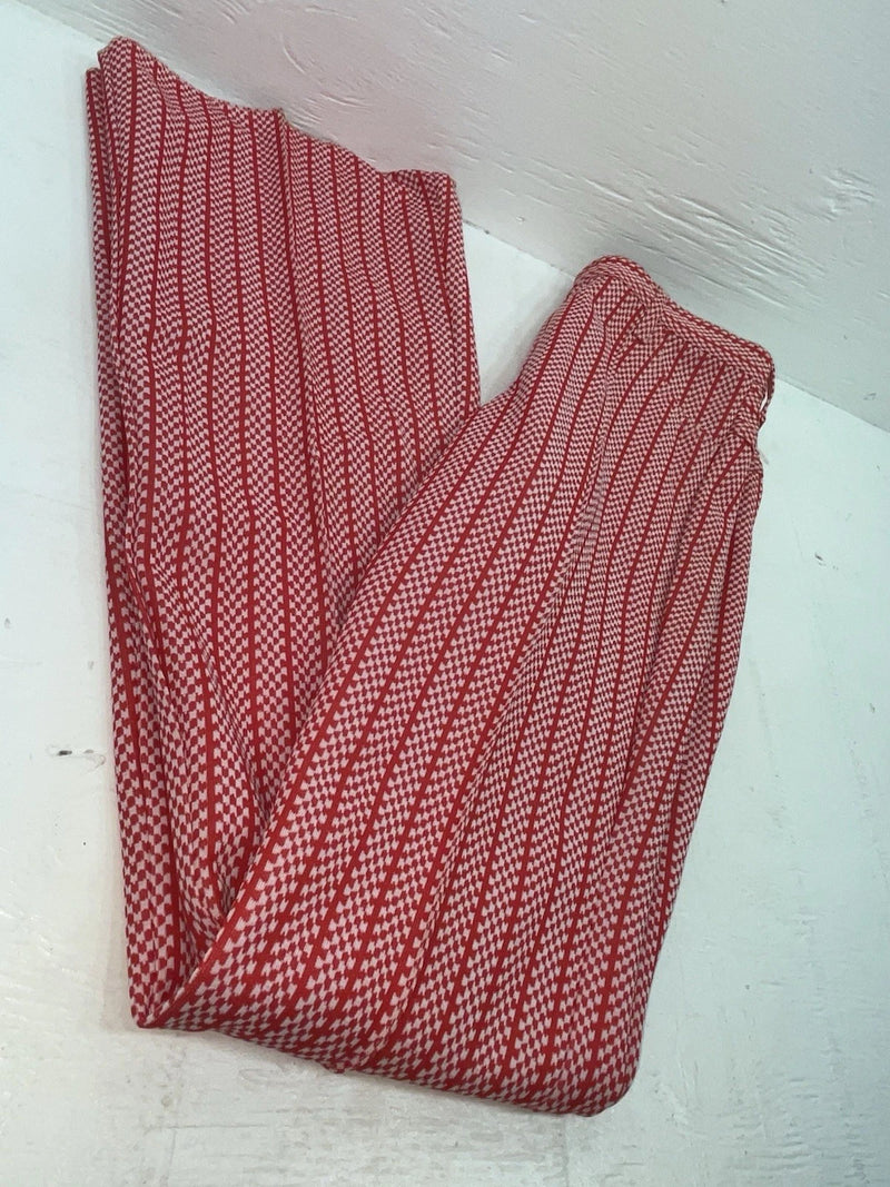 New But Age Red Checkered Panhandle Slim Polyester Pants #8042 VV-70