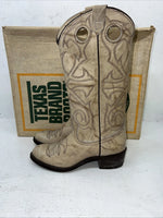 New Women’s Tan Texas Brand Cowboy Boots. L199 6 M. 19-21