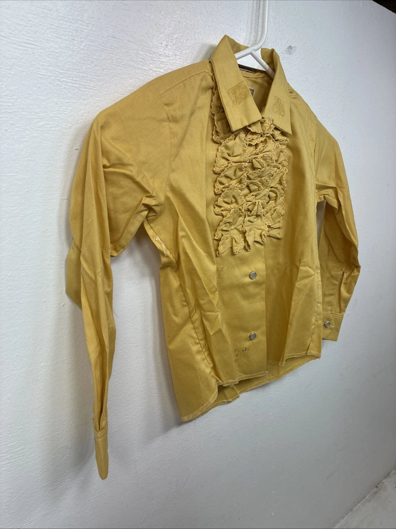 New Kids Karman Yellow Designed Long Sleeve Pearl Snap Size 6 YY-48