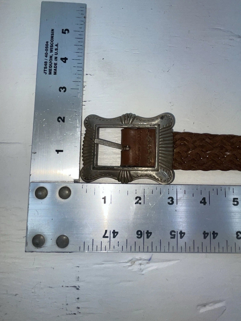 New Brown Genuine Leather Braided 26” Belt JJ-111
