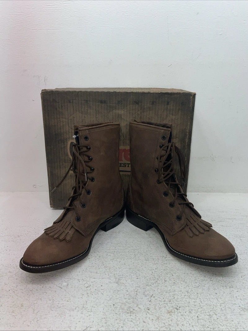 New Men’s Brown Lace Up Laredo Cowboy Boots. 1225 8 E E. 1-85