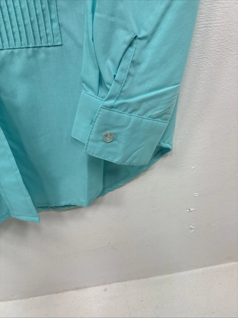 New WC Teal Long Sleeve Button Up English Shirt Size 8 DD-69