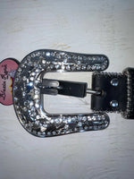 New Black Genuine Leather Blazin Roxx Silver Bling Cross S Belt #N3510401 Z-103