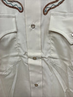 New Women’s Champion Western Tan Design Long Sleeve Pearl Snap 14.5 MM-44