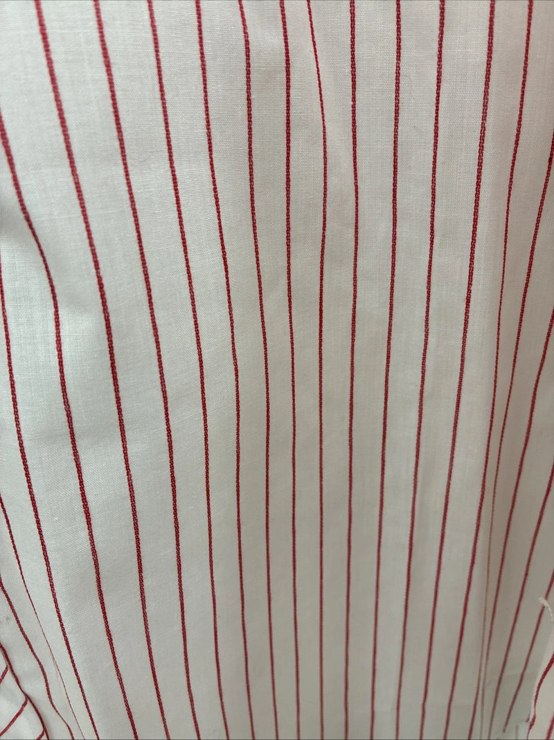 New Men’s Champion Western Red White Stripe Long Sleeve Pearl Snap 17.5 XL R-74