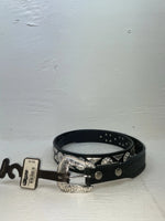 New Black Genuine Leather Nocona Silver Pendent 46” Belt #N2235601 NN-133