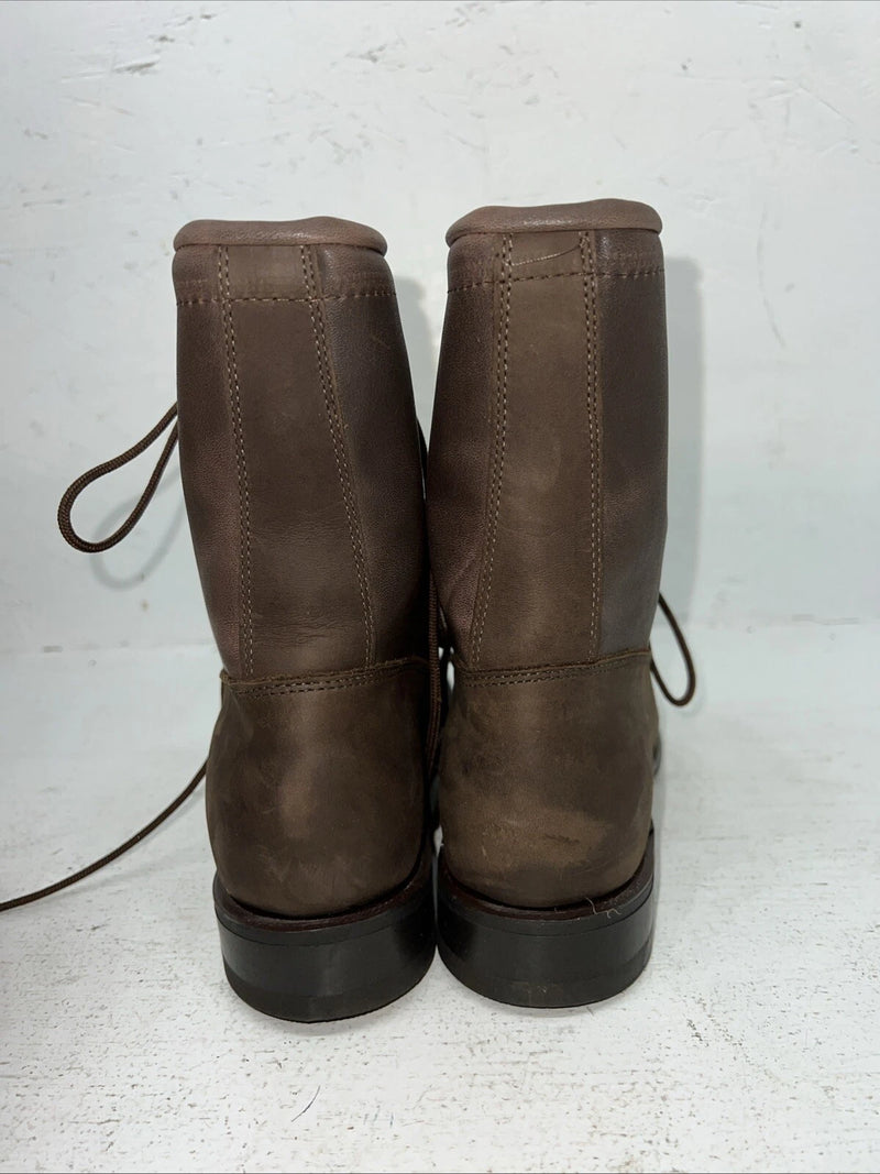 New Women’s Brown Lace Up Texas Brand Cowboy Boots. 4471 7.5 7 1/2 M. 17-97