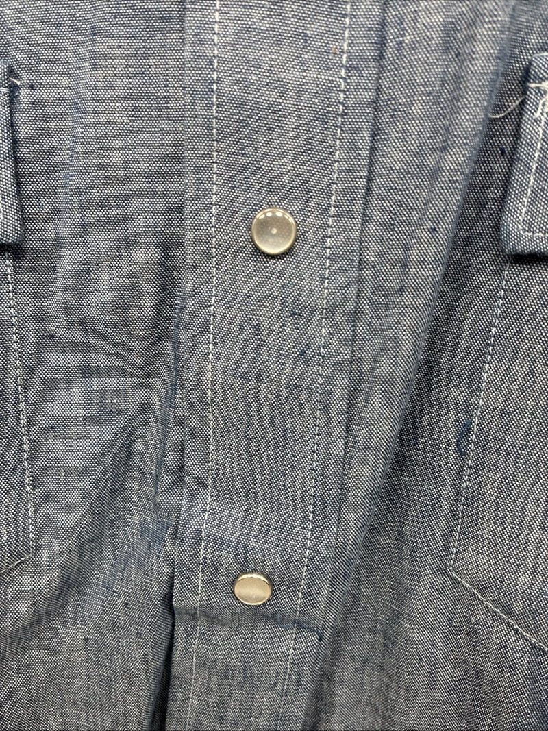 New Men’s Champion Westerns Blue Jean Design Long Sleeve Pearl Snap Medium O-34