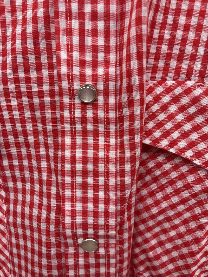 New Men’s H Bar C Red Checkered Long Sleeve Pearl Snap 2XL H-43