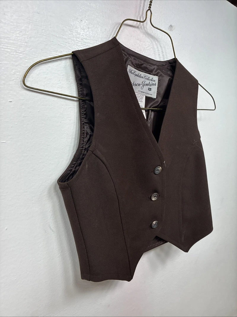 New Women’s Dickson Jenkins Brown Button Up Vest Size 6 TT-116