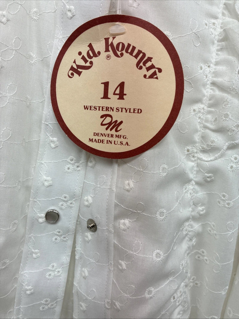 New Kids Kid Kountry Whitening Sleeve Pearl Snap Size 14 KK-115