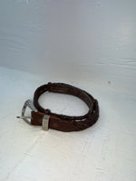 New Brown Genuine Leather Braided Rope 28” Belt #02/4703 JJ-153