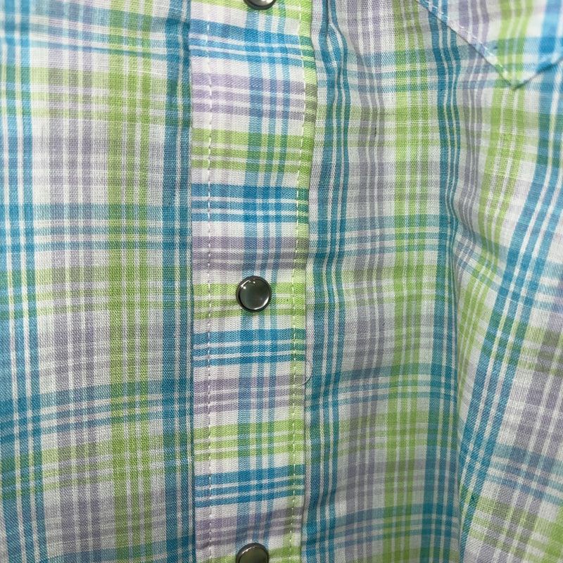 New Men’s Rockmount Multi Color Long Sleeve Pearl Snap 14.5 X 32 Small A-186