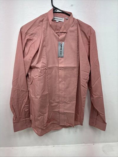 New Wayne Scott Pink Long Sleeve Button Up English Shirt Large MM-45