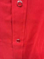 New Men’s ELY Cattleman Red Simple Long Sleeve Pearl Snap 18.5 X 35 2XL K-94