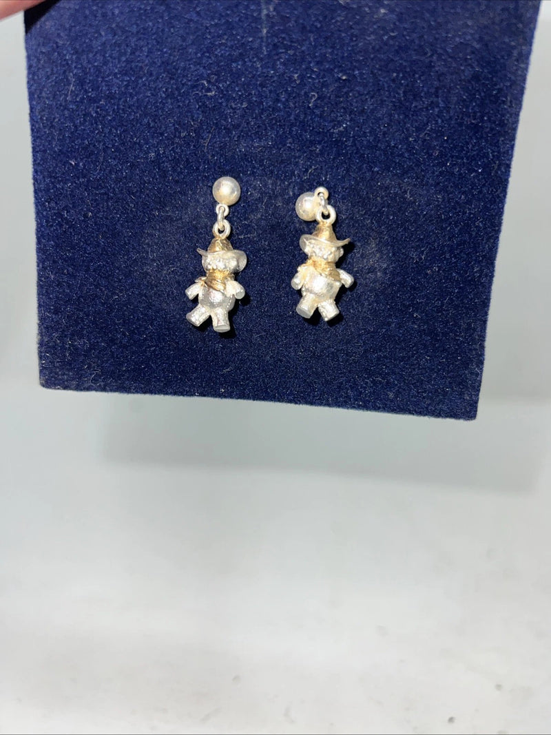 New Women’s Montana Silversmiths Silver Gold Teddy Bear Earrings. ER227 A-39