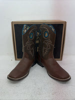 New Youth Brown DBL Barrel Cowboy Boots. 4476232 5. 2-94