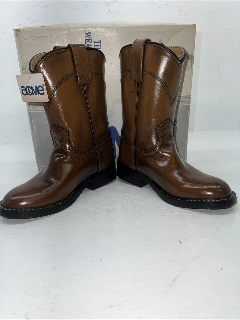 New Children’s Brown Acme Cowboy Boots. 03124 9.5 9 1/2 D 24-23