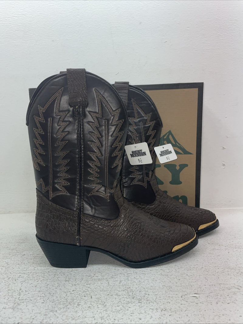 New Youth Brown Smoky Mountain Cowboy Boots. 1073 Y 5.5 5 1/2. 2-132