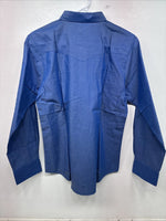 New Women’s ELY Classic Blue Long Sleeve Button Up Size Large YY-26