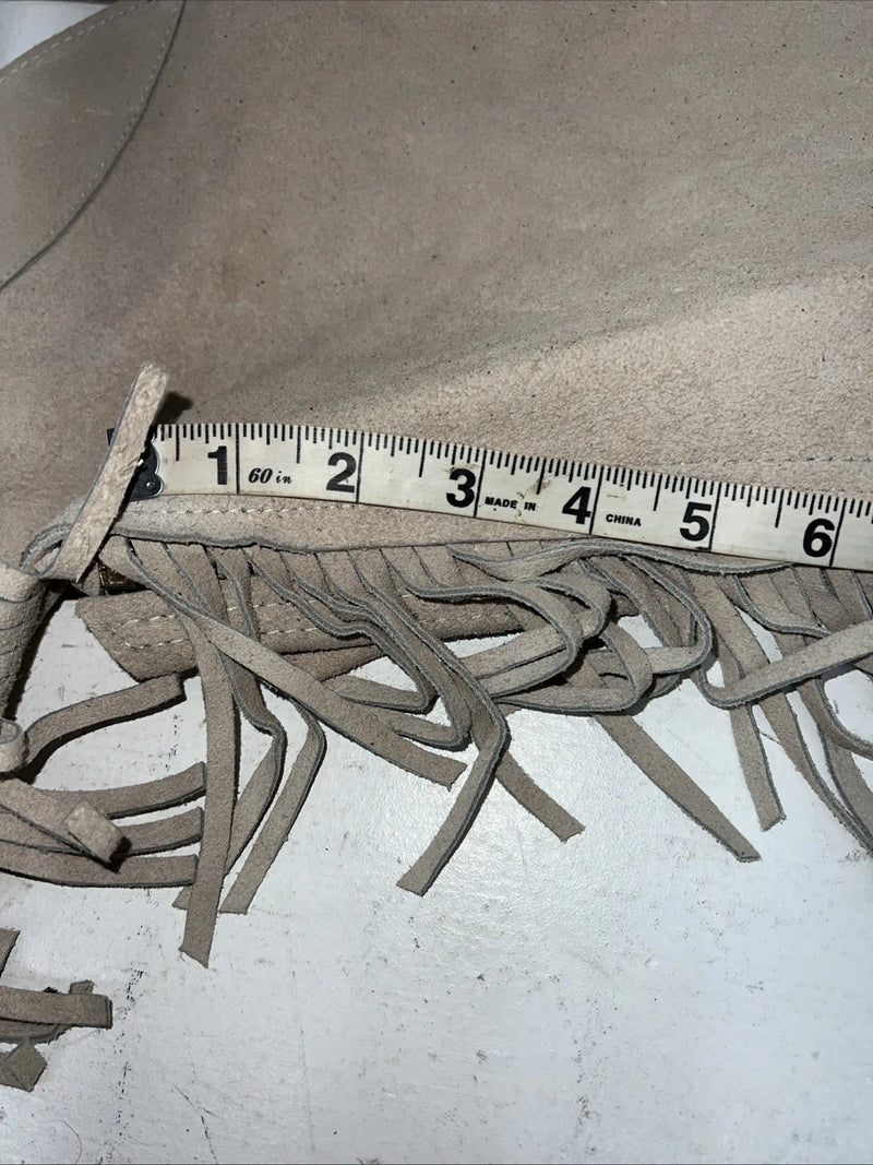 NOS Tan Show Chaps With Fringe Adjustable Waist 42” I-80
