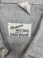 New Men’s Champion Western Gray Long Sleeve Pearl Snap 15.5 Medium F-105