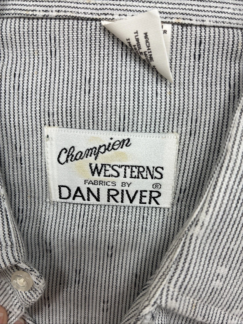 New Men’s Champion Western Gray Long Sleeve Pearl Snap 15.5 Medium F-105