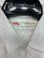 New Women’s Cumberland White Cheetah Print Long Sleeve Pearl Snap Large GG-82