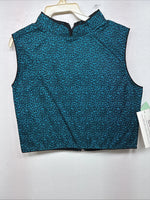 New Women’s 1849 RanchWear Blue Cheetah Print Zip Up Vest Small YY-45