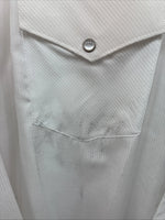 New Men’s White Horse White Long Sleeve Pearl Snap 3XL E-60