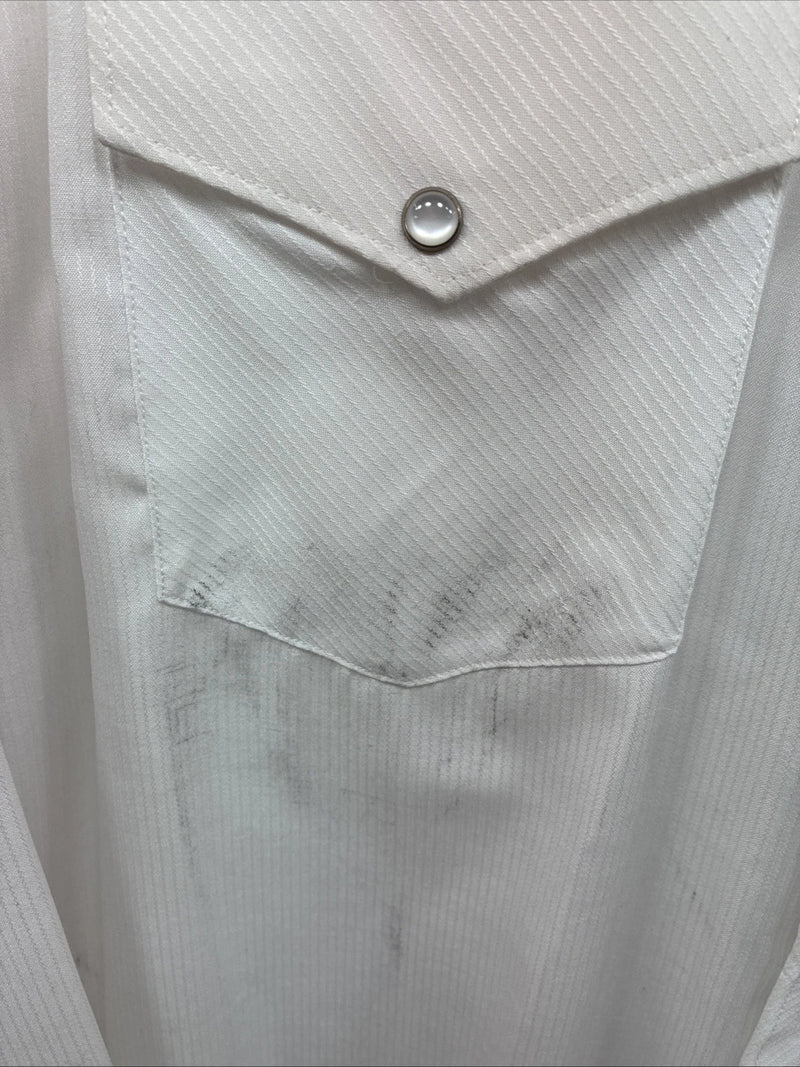 New Men’s White Horse White Long Sleeve Pearl Snap 3XL E-60