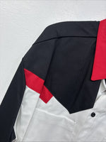 New Men’s Cowboy Threads Black Red White Long Sleeve Button Up Large MM-116