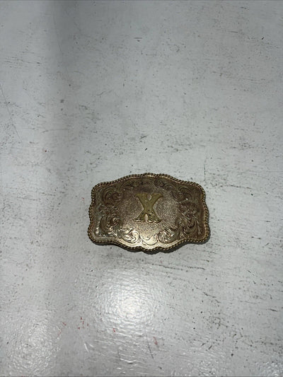 New Womens Western Productions Inc Gold “X” Belt Buckle. 38087 F-1