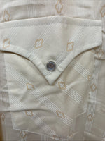 New Men’s Stockman Yellow Designed Long Sleeve Pearl Snap 15 Medium M-97