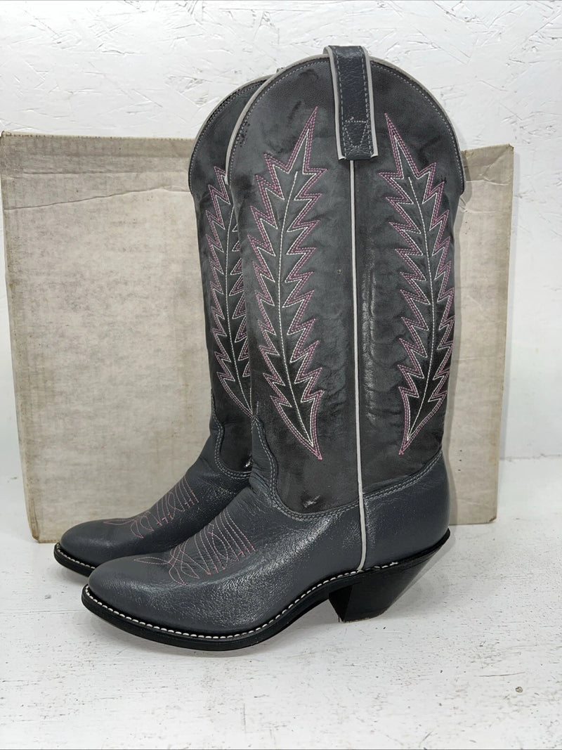 New Women’s Grey Texas Brand Cowboy Boots. 4512 6.5 6 1/2 M. 19-138 