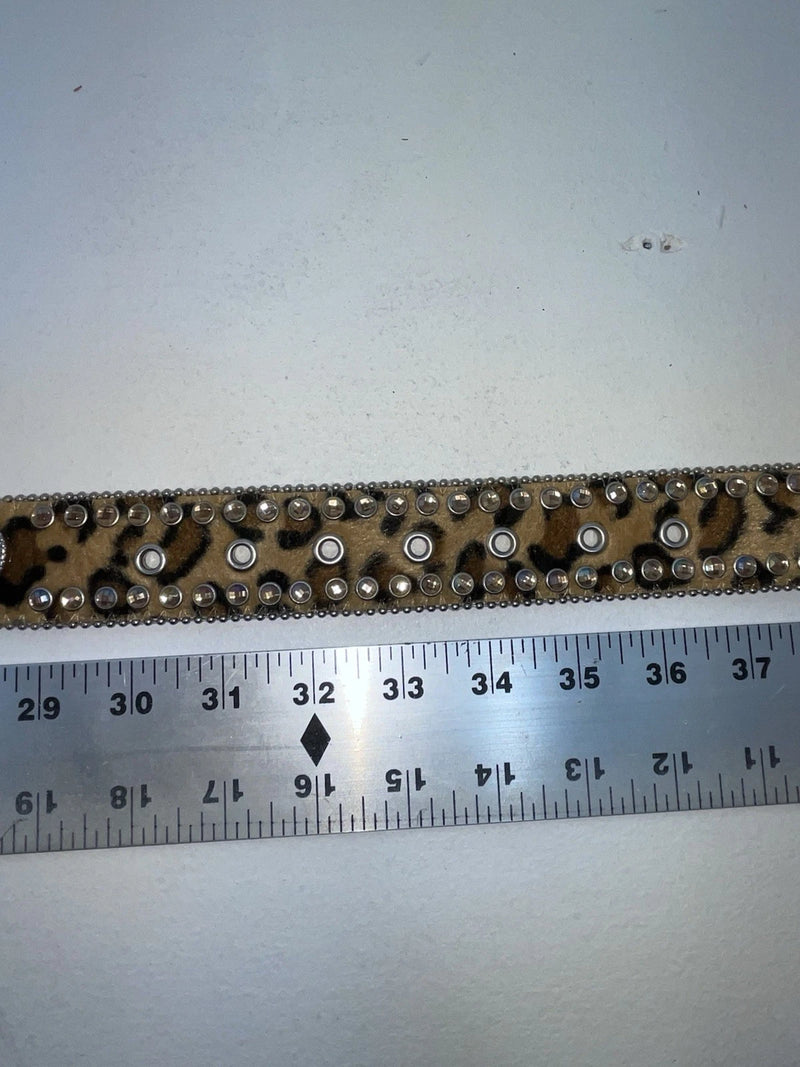 New Leopard Print Genuine Leather Blazin Roxx Bling S Belt #N1330999 Z-51