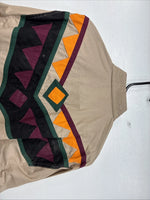 New Women’s San Angelo Brown Designed Long Sleeve Button Up Large TT-79