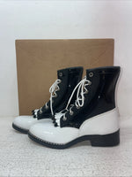 New Children’s White Lace Up Bronco Cowboy Boots. C 1332 13.5 -3 1/2 D. 23-89