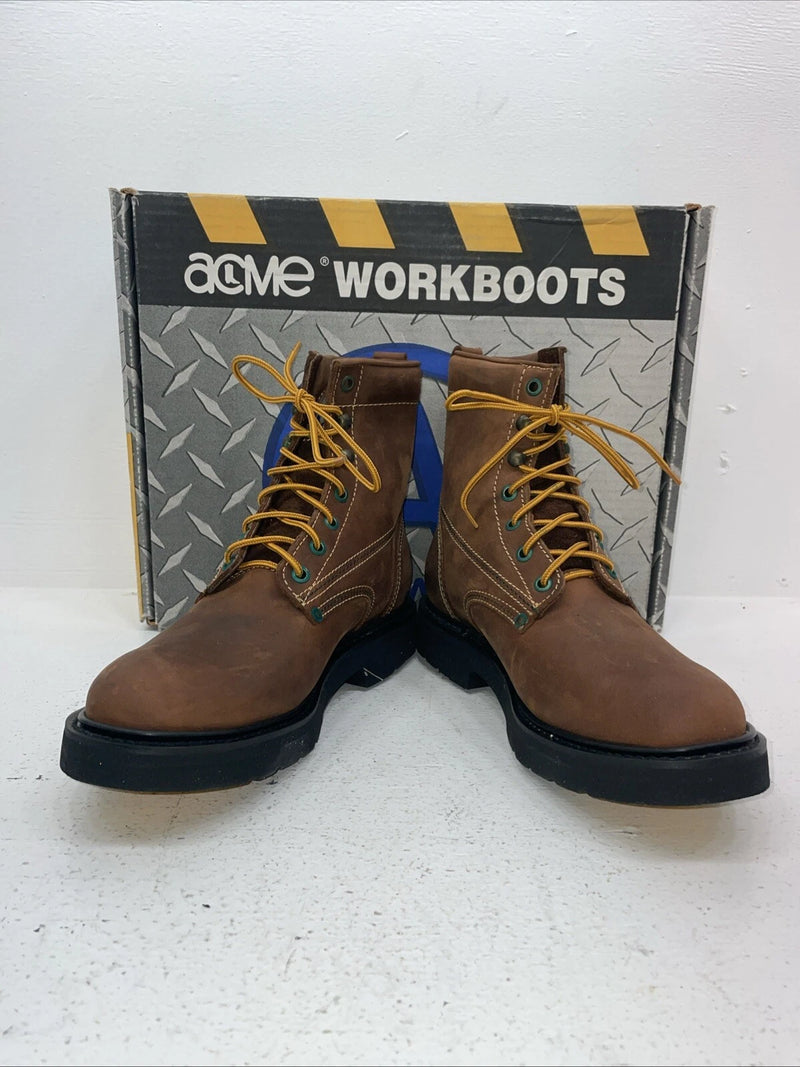 New Women’s Brown Lace Up Acme Cowboy Boots. 8070 8.5 8 1/2 M. 15-45