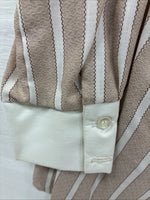 New Men’s Fenton Tan White Stripe Long Sleeve Button Up Small Q-17