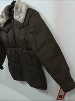New Women’s Tempco Brown Puffer Coat 14 Wool Neck #1780 UU-13