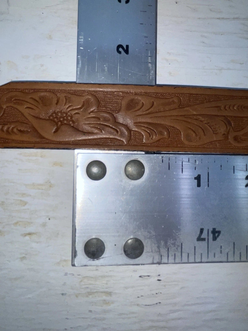 New Brown Genuine Leather Tooled 34” Belt #SR502 Z-115