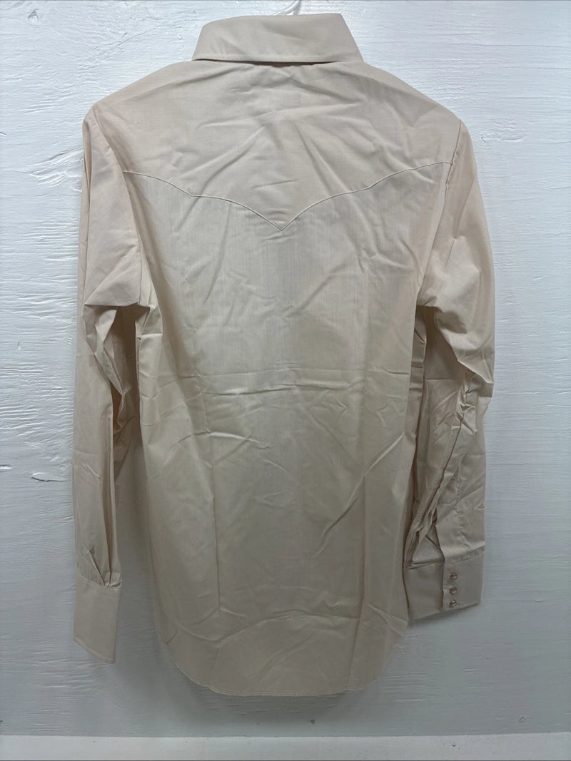 New Men’s Champion Western Tan Embroidered Long Sleeve Pearl Snap Medium T-84