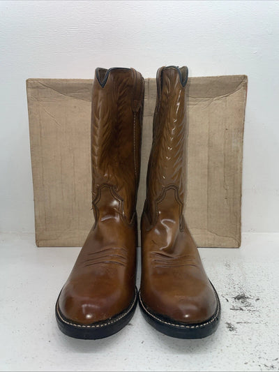 New Men’s Brown Texas Brand Cowboy Boots. 110651 13 D. 10-37