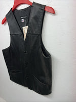 New Women’s Steerbrand Black Leather Biker Vest Small S-601