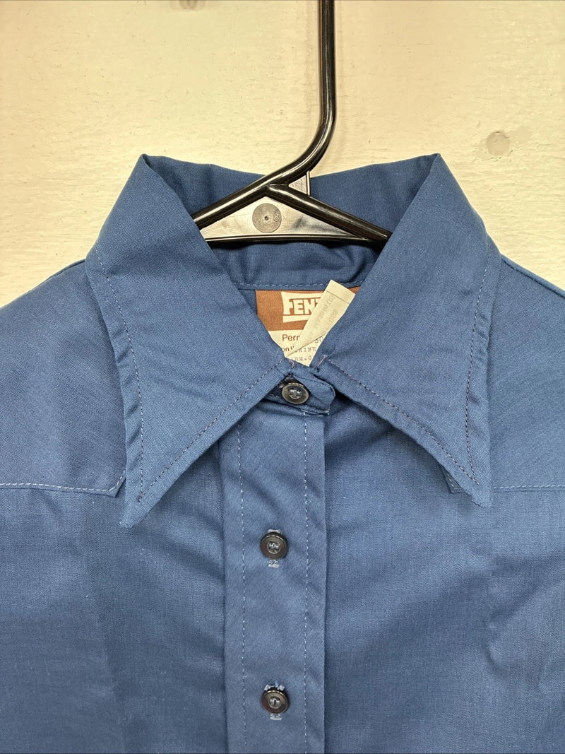 New Boys Fenton Navy Blue Long Sleeve Button Up Size 6 DD-131