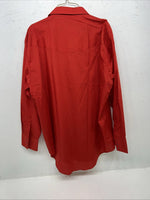 New Men’s Red ELY Cattleman Pearl Snap Long sleeve Shirt. 18.5x35 XXL G-61