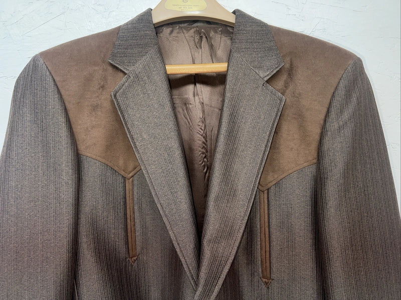 New Men’s Circle S Brown Suit Jacket 40 #25832 II-603