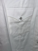 New Men’s Western Express White Long Sleeve Pearl Snap Medium B-89