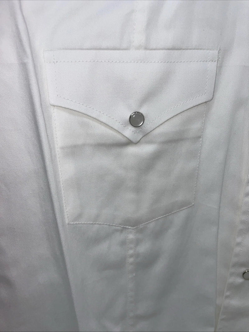 New Men’s Western Express White Long Sleeve Pearl Snap Medium B-89